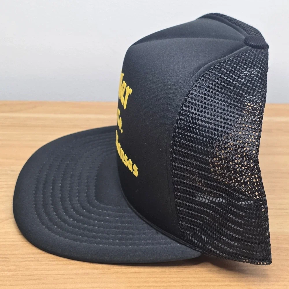 Vintage Winner Miller Parts Co Kansas Trucker Hat Mens OSFA Black Snapback Mesh